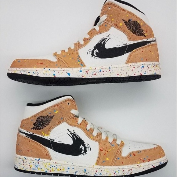 Air Jordan 1 Mid SE 'Brushstroke Paint Splatter' - Picture 2 of 6